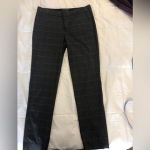Womens charcoal gray windowpane dress pants